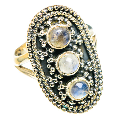 Rainbow Moonstone Rings handcrafted by Ana Silver Co - RING83292