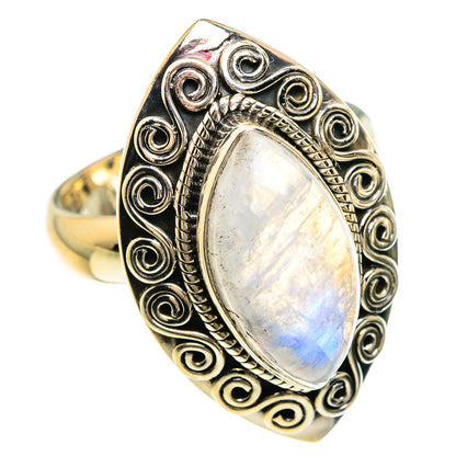 Rainbow Moonstone Rings handcrafted by Ana Silver Co - RING83330