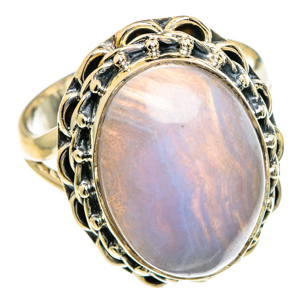 Blue Lace Agate Rings handcrafted by Ana Silver Co - RING83365
