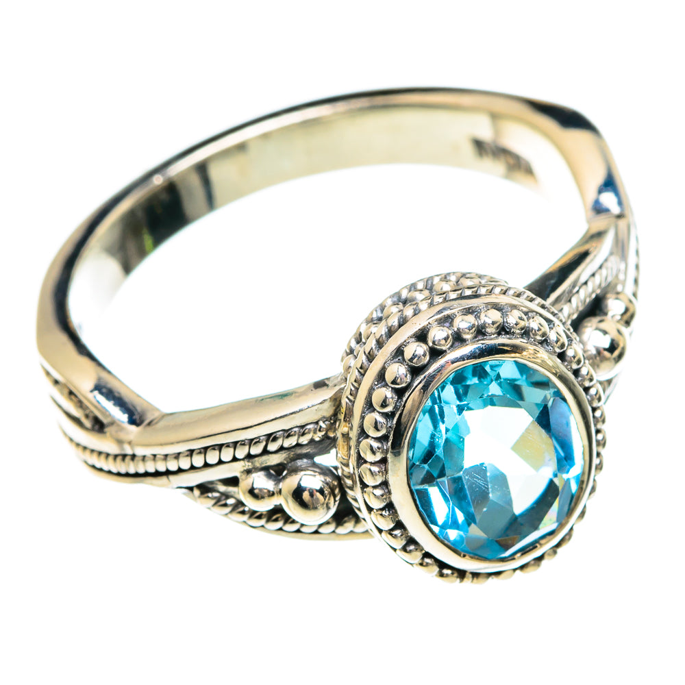 Blue Topaz Rings handcrafted by Ana Silver Co - RING83374