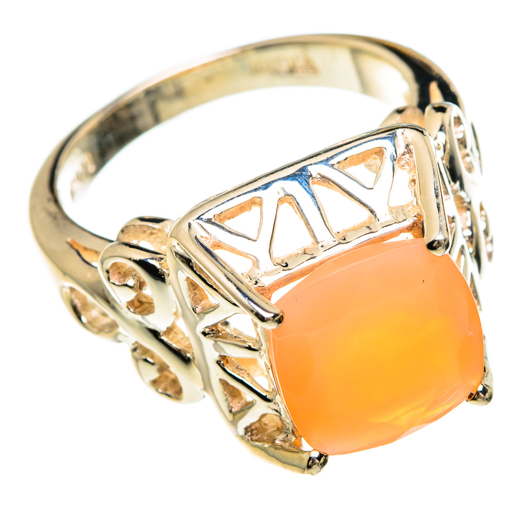 Peach Moonstone Rings handcrafted by Ana Silver Co - RING83425