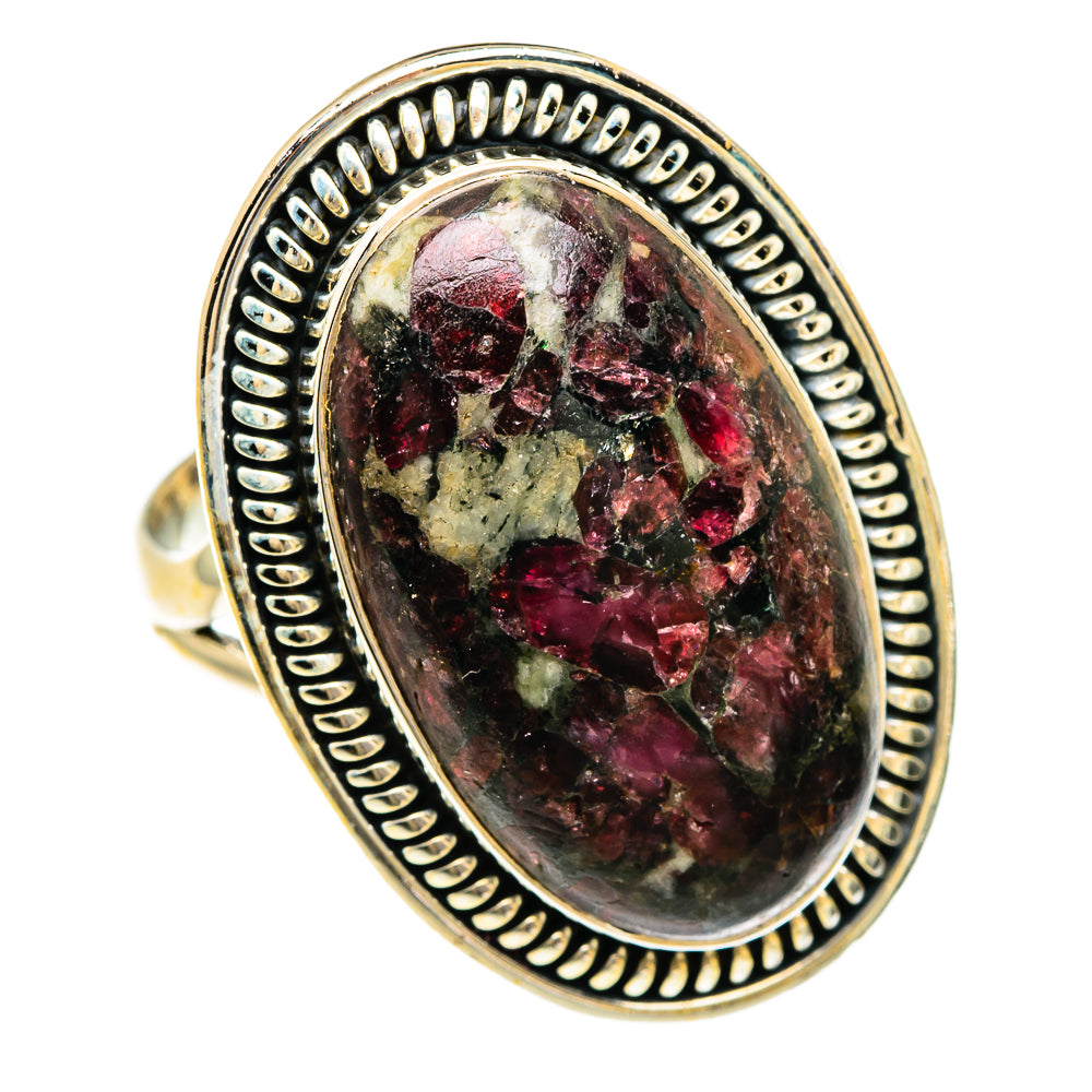 Russian Eudialyte Rings handcrafted by Ana Silver Co - RING83508