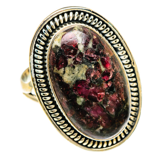 Russian Eudialyte Rings handcrafted by Ana Silver Co - RING83508