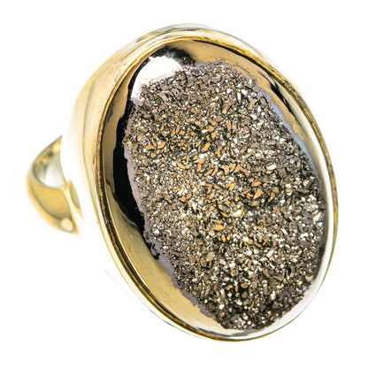 Spectro Pyrite Druzy Rings handcrafted by Ana Silver Co - RING83537