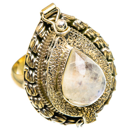 Rainbow Moonstone Rings handcrafted by Ana Silver Co - RING83549