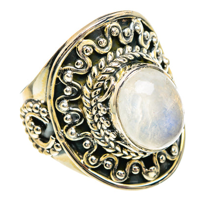 Rainbow Moonstone Rings handcrafted by Ana Silver Co - RING83592