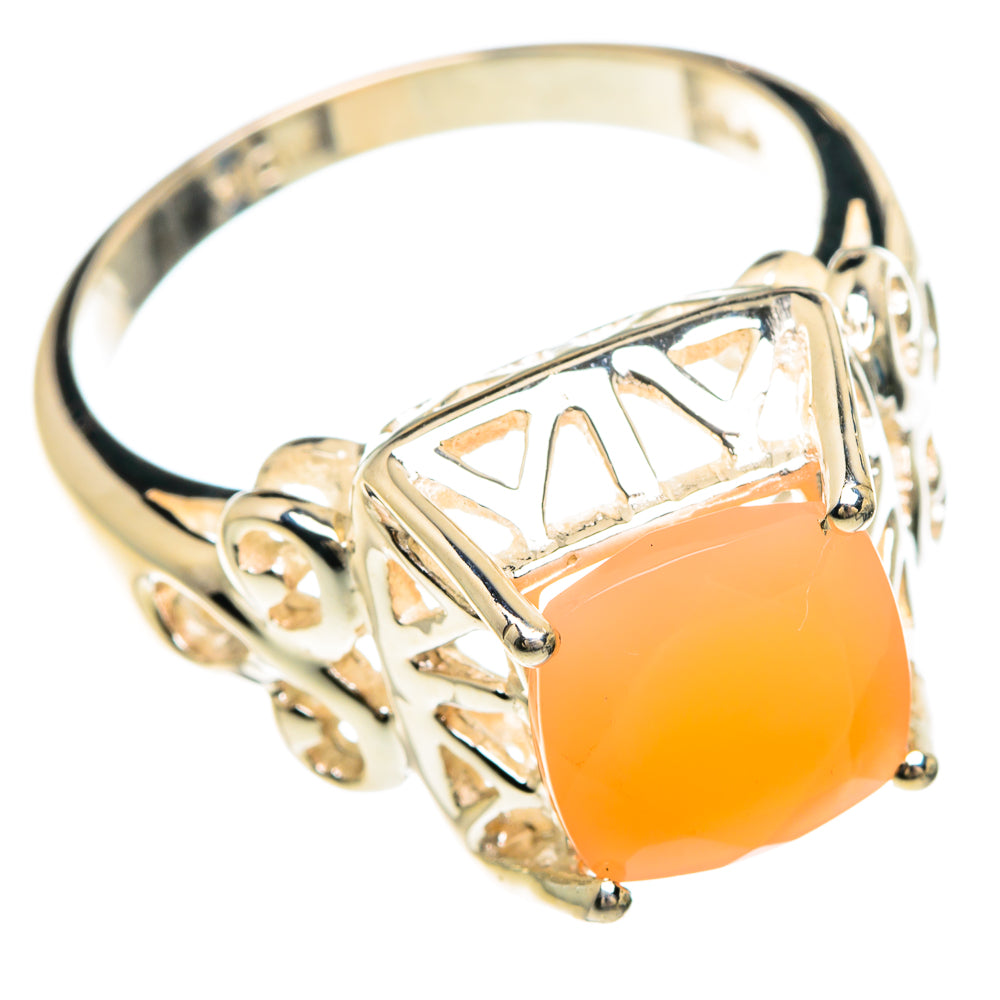 Peach Moonstone Rings handcrafted by Ana Silver Co - RING83658