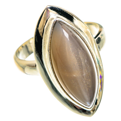 Oval moonstone ring in polished 925 sterling silver with raised black bezel