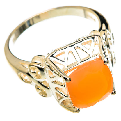 Peach Moonstone Rings handcrafted by Ana Silver Co - RING83739