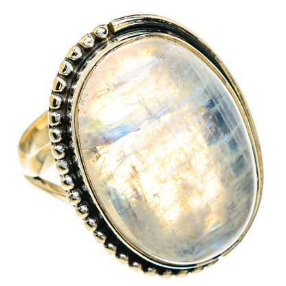 Rainbow Moonstone Rings handcrafted by Ana Silver Co - RING83792