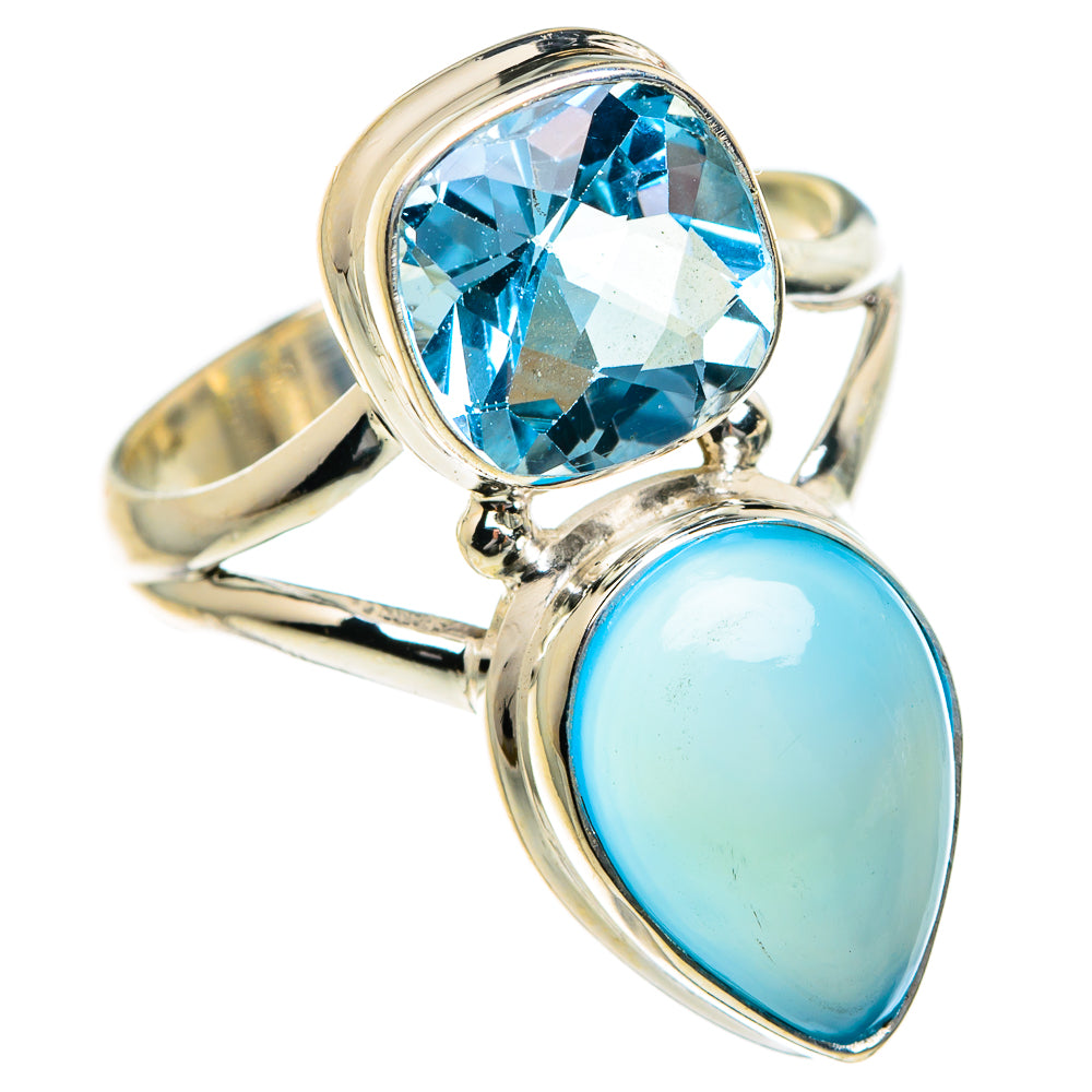 Aqua Chalcedony Rings handcrafted by Ana Silver Co - RING83901