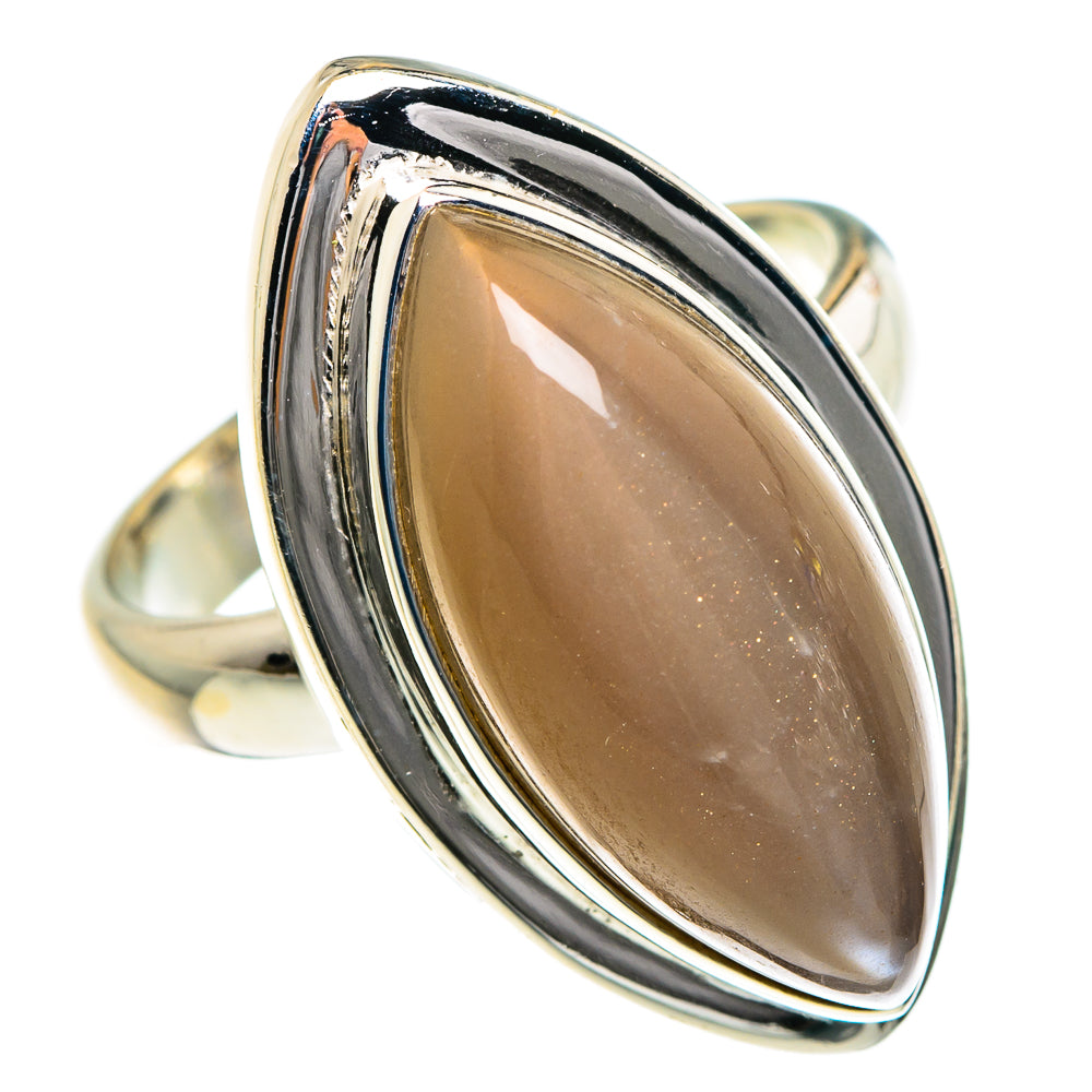 Chocolate Moonstone Rings handcrafted by Ana Silver Co - RING83905