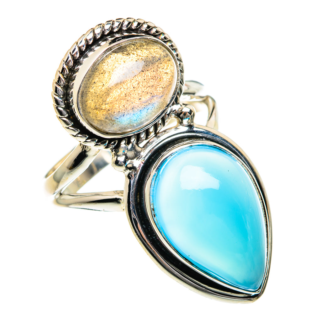 Aqua Chalcedony Rings handcrafted by Ana Silver Co - RING84128
