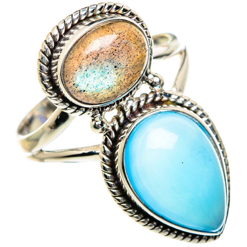 Aqua Chalcedony Rings handcrafted by Ana Silver Co - RING84169