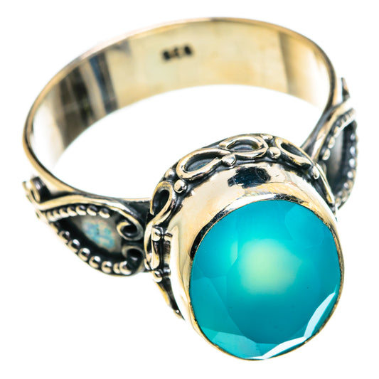 Aqua Chalcedony Rings handcrafted by Ana Silver Co - RING84304