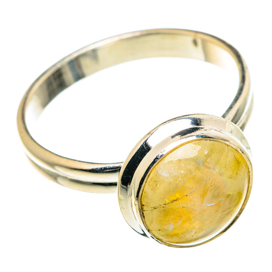 Yellow Moonstone Rings handcrafted by Ana Silver Co - RING84342