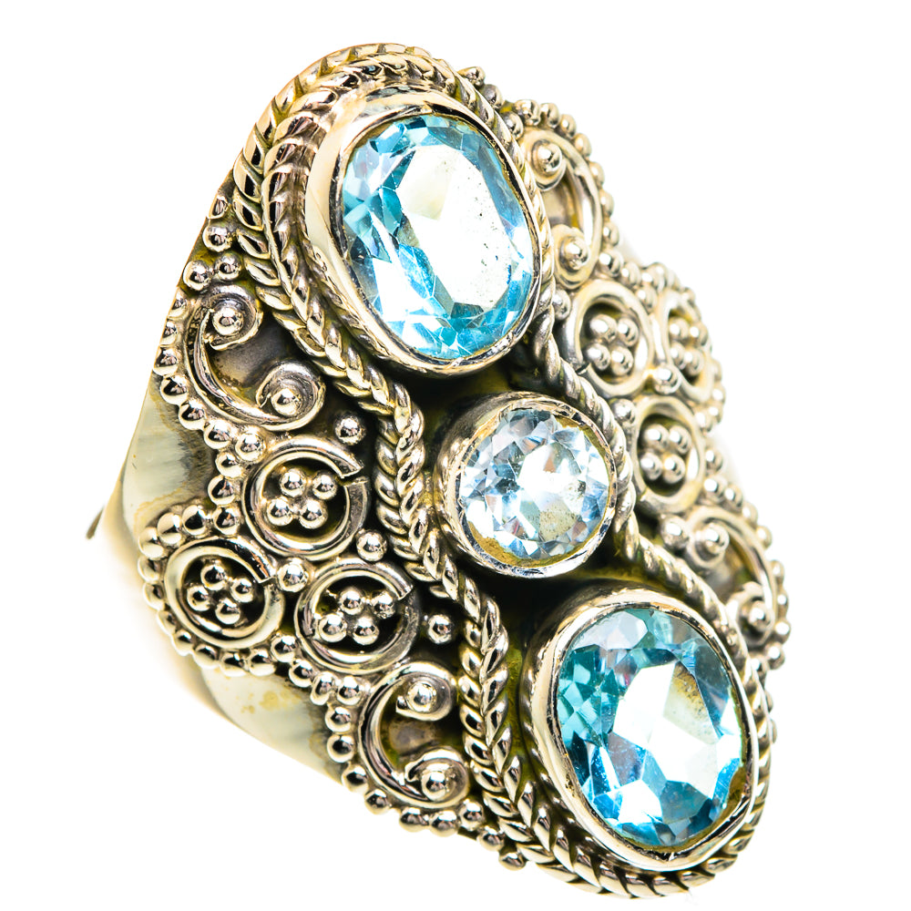 Blue Topaz Rings handcrafted by Ana Silver Co - RING84385