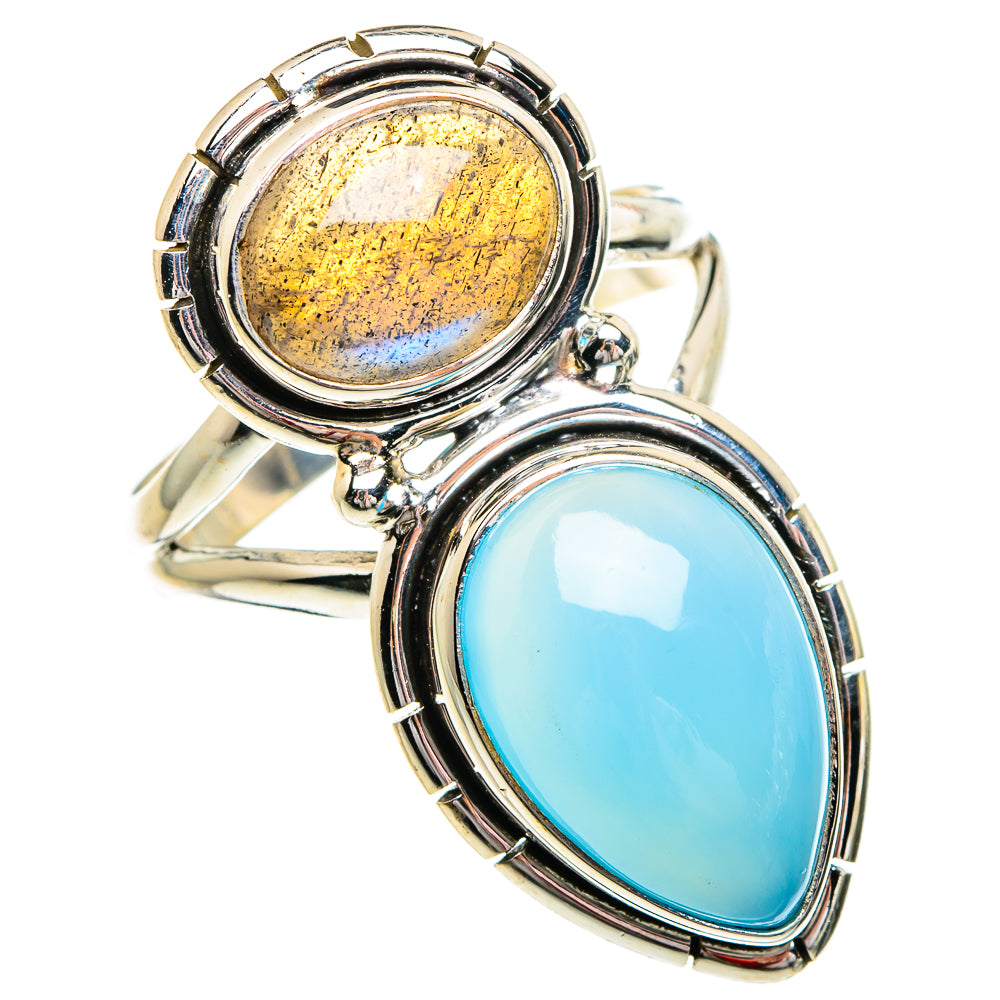 Aqua Chalcedony Rings handcrafted by Ana Silver Co - RING84407