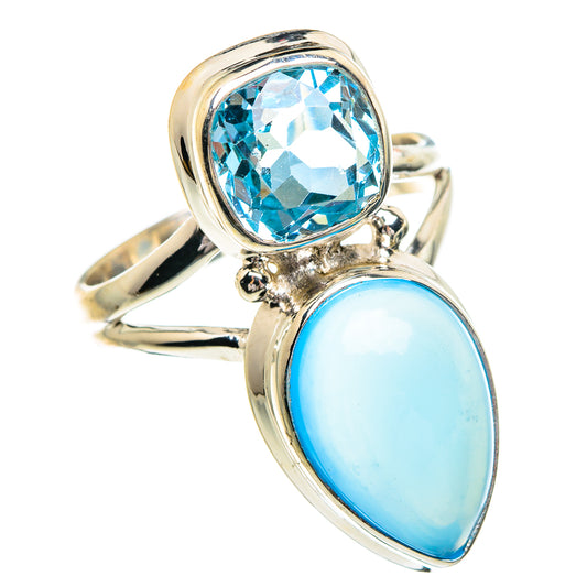 Aqua Chalcedony Rings handcrafted by Ana Silver Co - RING84432