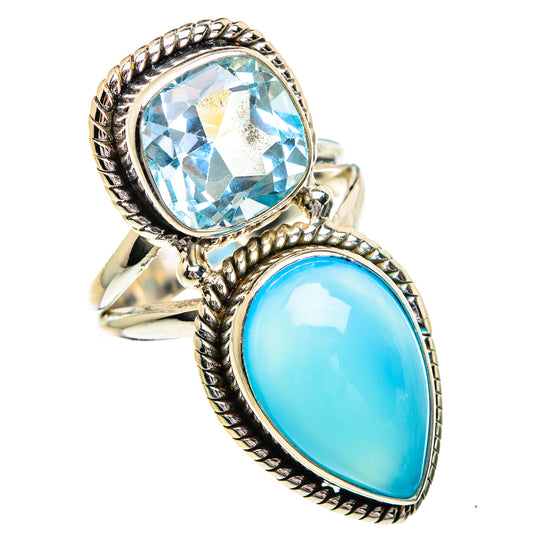 Aqua Chalcedony Rings handcrafted by Ana Silver Co - RING84448