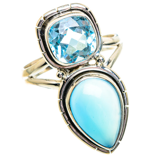 Aqua Chalcedony Rings handcrafted by Ana Silver Co - RING84449
