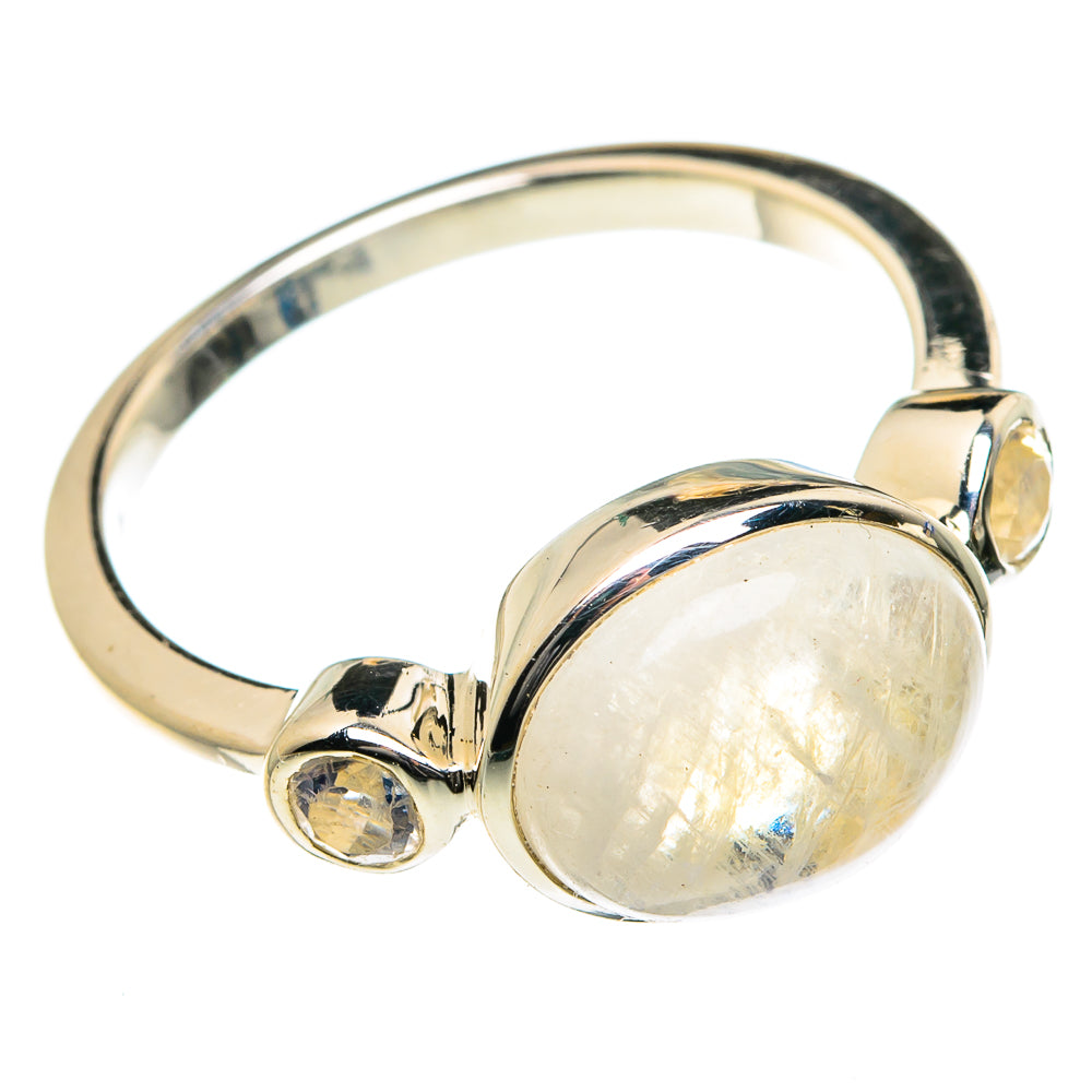 Rainbow Moonstone Rings handcrafted by Ana Silver Co - RING84503
