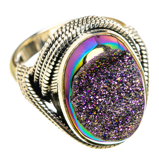 Titanium Druzy Rings handcrafted by Ana Silver Co - RING84507
