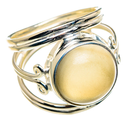 Peach Moonstone Rings handcrafted by Ana Silver Co - RING84558