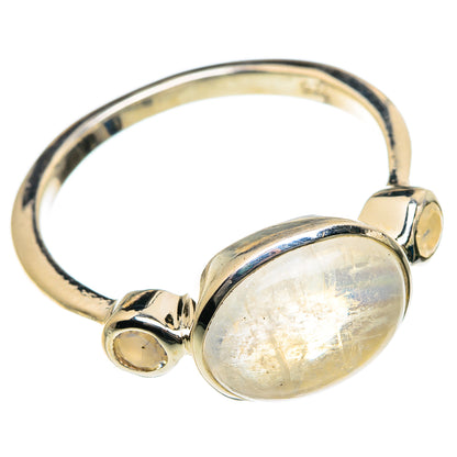 Rainbow Moonstone Rings handcrafted by Ana Silver Co - RING84616