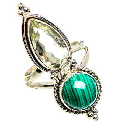 Malachite, Green Amethyst Rings handcrafted by Ana Silver Co - RING84726