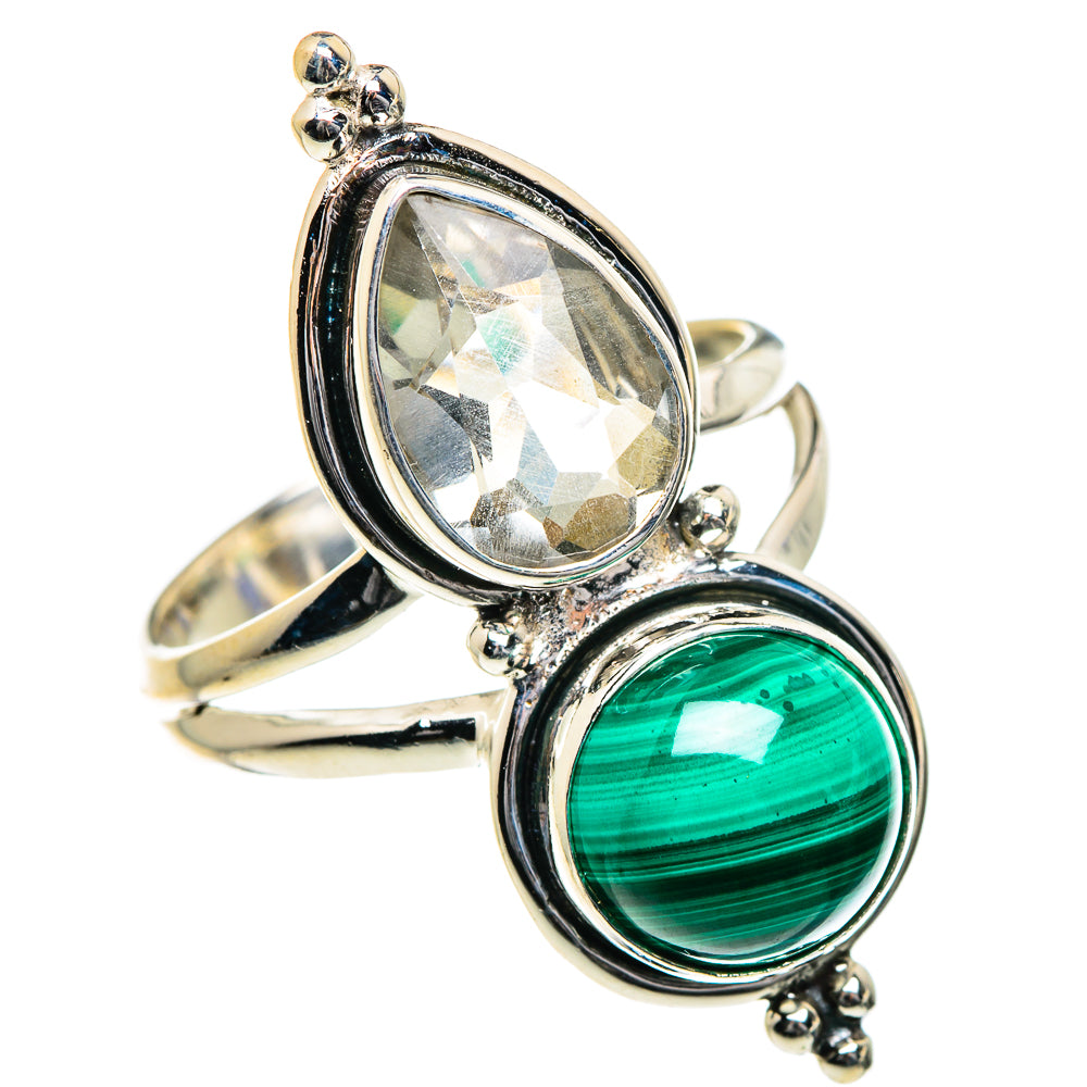 Malachite, Green Amethyst Rings handcrafted by Ana Silver Co - RING84756