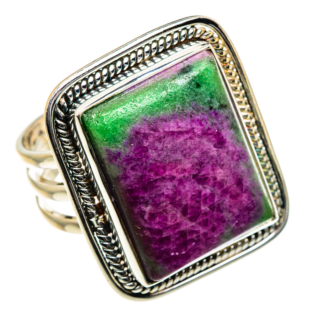 Ruby Zoisite Rings handcrafted by Ana Silver Co - RING84765