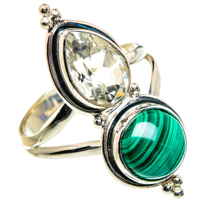 Malachite, Green Amethyst Rings handcrafted by Ana Silver Co - RING84773