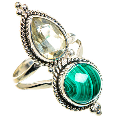 Malachite, Green Amethyst Rings handcrafted by Ana Silver Co - RING84775