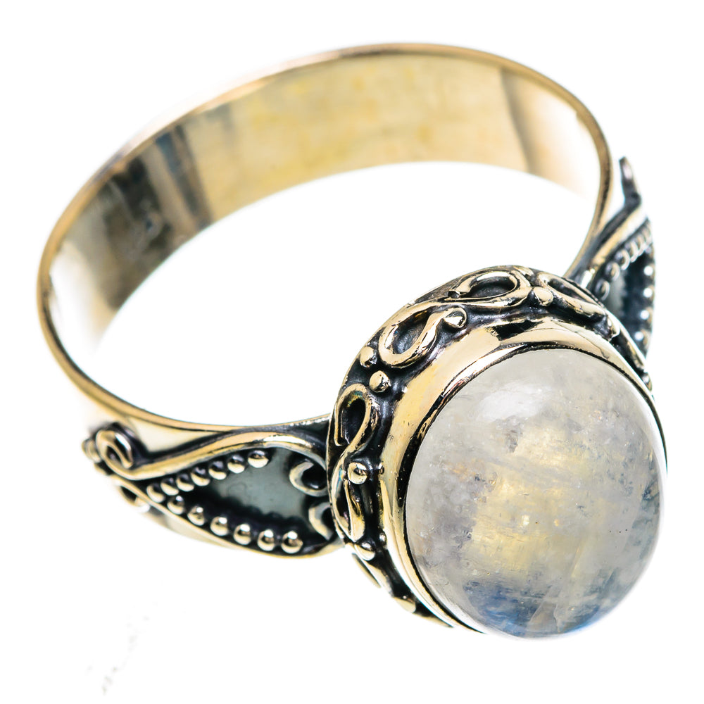 Rainbow Moonstone Rings handcrafted by Ana Silver Co - RING84820