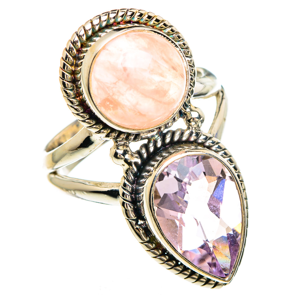 Amethyst, Rose Quartz Rings handcrafted by Ana Silver Co - RING84822