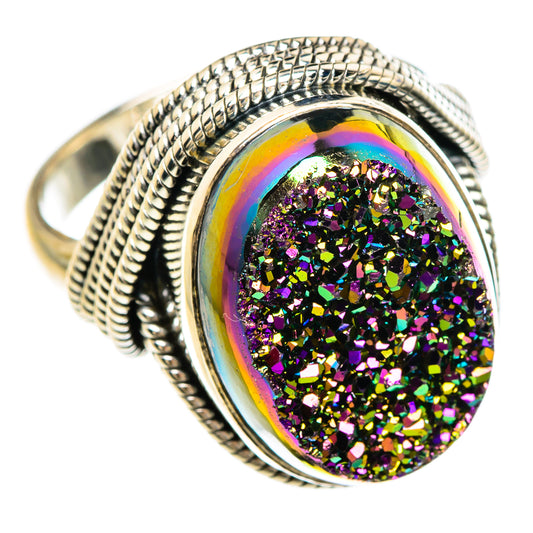 Titanium Druzy Rings handcrafted by Ana Silver Co - RING84869