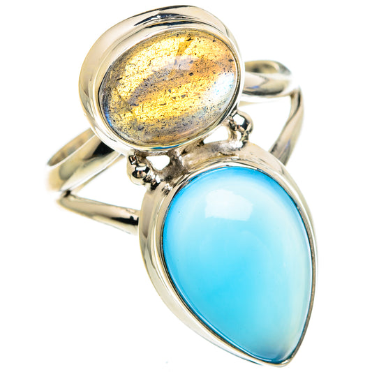 Chalcedony, Labradorite Rings handcrafted by Ana Silver Co - RING84879