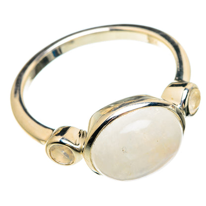 Rainbow Moonstone Rings handcrafted by Ana Silver Co - RING84917