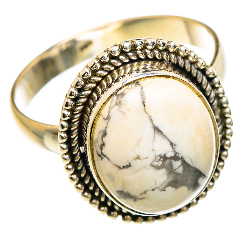 Howlite Rings handcrafted by Ana Silver Co - RING84918