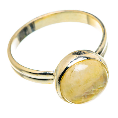 Yellow Moonstone Rings handcrafted by Ana Silver Co - RING85012