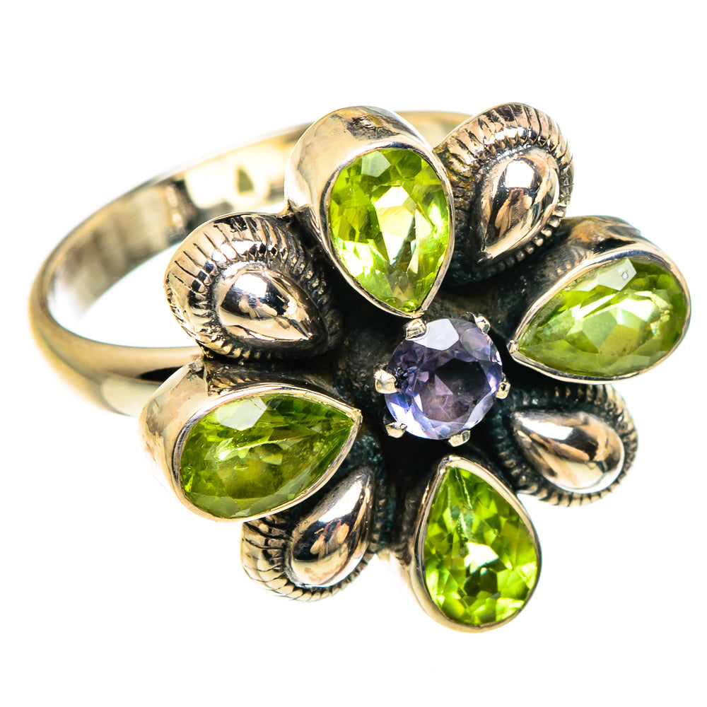 Peridot, White Quartz Rings handcrafted by Ana Silver Co - RING85027