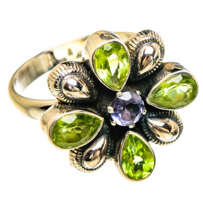 Peridot, White Quartz Rings handcrafted by Ana Silver Co - RING85027