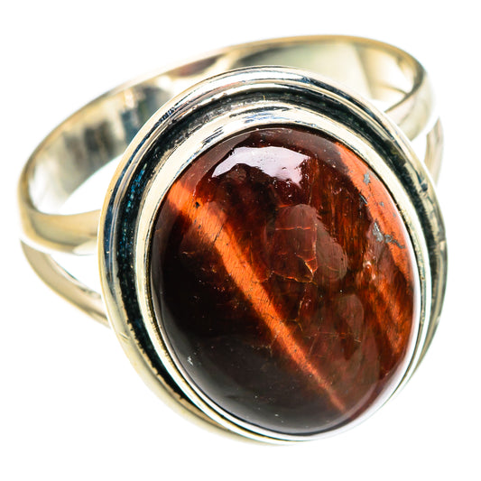 Red Tiger Eye Rings handcrafted by Ana Silver Co - RING85028