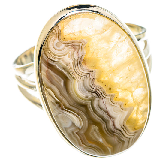 Laguna Lace Agate Rings handcrafted by Ana Silver Co - RING85042