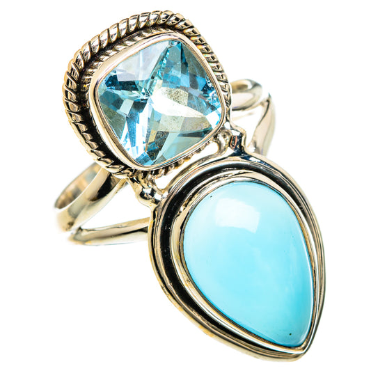 Chalcedony, Blue Topaz Rings handcrafted by Ana Silver Co - RING85046