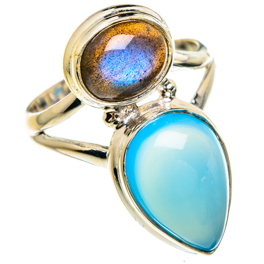 Chalcedony, Labradorite Rings handcrafted by Ana Silver Co - RING85050