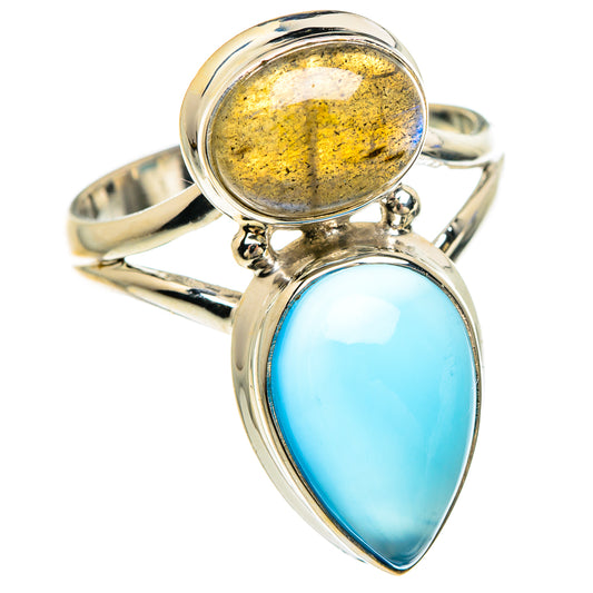 Chalcedony, Labradorite Rings handcrafted by Ana Silver Co - RING85071