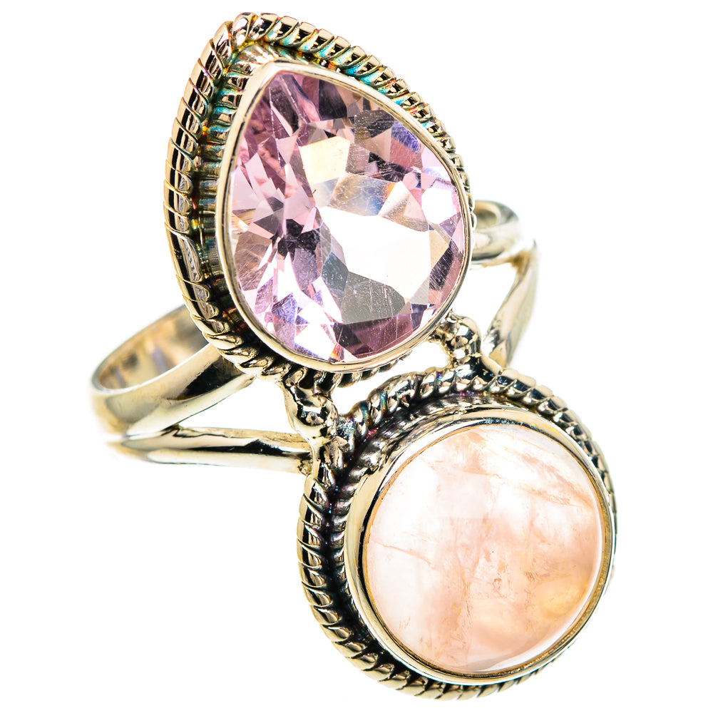Rose Quartz, Kunzite Rings handcrafted by Ana Silver Co - RING85084