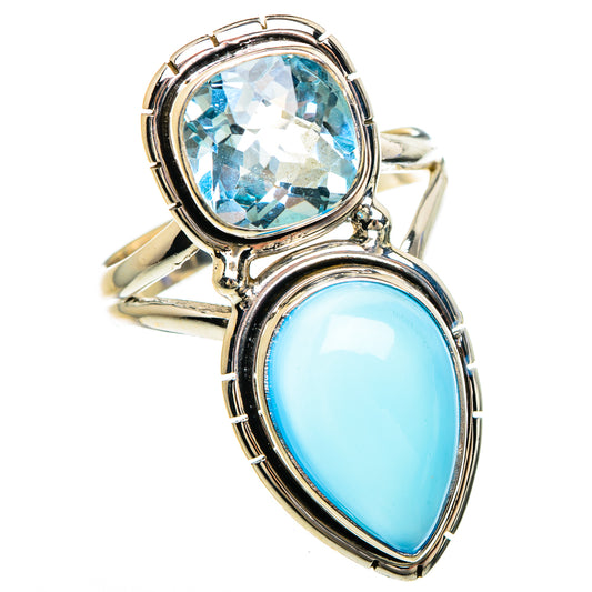 Chalcedony, Blue Topaz Rings handcrafted by Ana Silver Co - RING85086